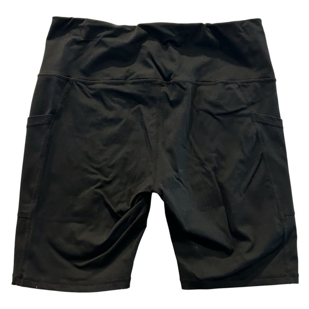 Black Nylon:Spandex Athletic Yoga Shorts XL